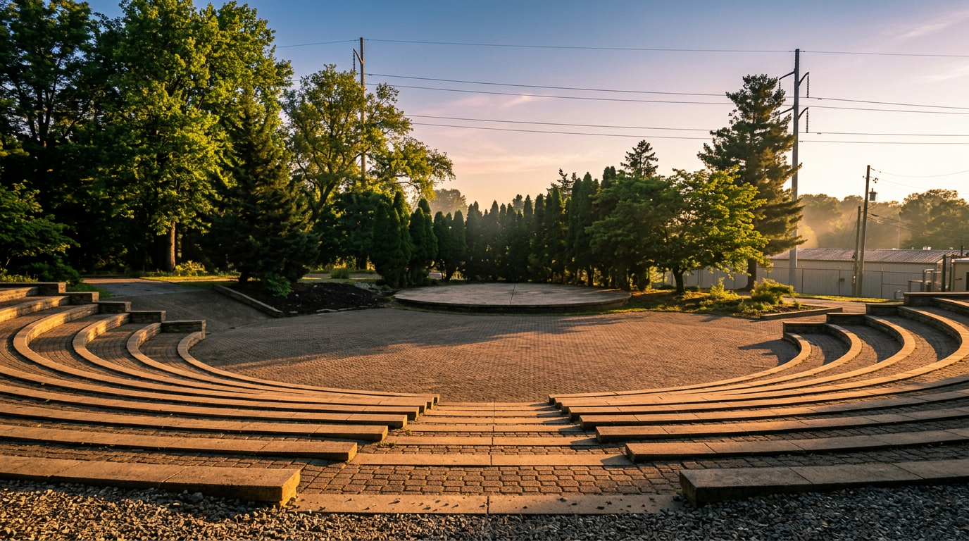 Old Swedes Amphitheater at sunset